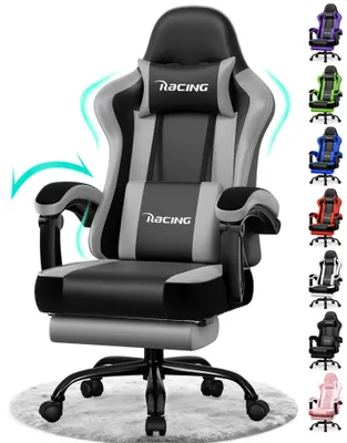 Produktbild von Adormii Gaming Stuhl, Ergonomischer Gaming Sessel, Schreibtischstuhl, Gamingstuhl mit Fußstütze, verstellbare Rückenlehne, Gaming stuhl 150 kg