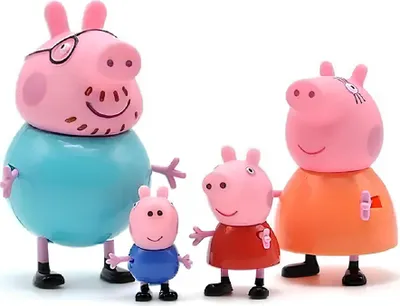 Image de Ensemble de figurines du dessin animé Peppa Pig 4 pièces représentant les personnages préférés des enfants