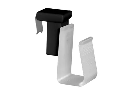 Produktbild von Fensterhaken schwarz mit Batteriehalter, Batteriefachhalter für Dekoration/Weihnachtsbeleuchtung, Klemmbereich (Rahmenstärke/Fenstdicke) 10-27 mm