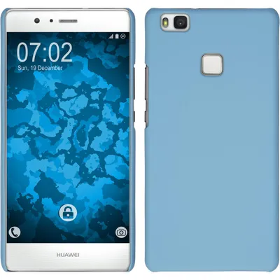 Produktbild von PhoneNatic Case kompatibel mit Huawei P9 Lite - Hülle hellblau gummiert Hard-case + 2 Schutzfolien