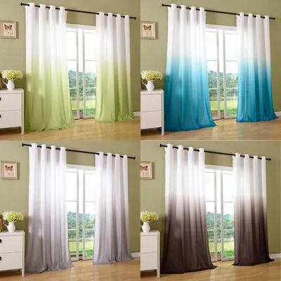 Produktbild von Schal Blickdicht Vorhang Ösen Gardine Microsatin Farbverlauf Microfaser, 1 Stück 245x140, Apfelgrün, 204252