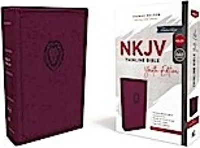 Produktbild von Nkjv, Thinline Bible Youth Edition, Leathersoft, Burgundy, Red Letter Edition, Comfort Print