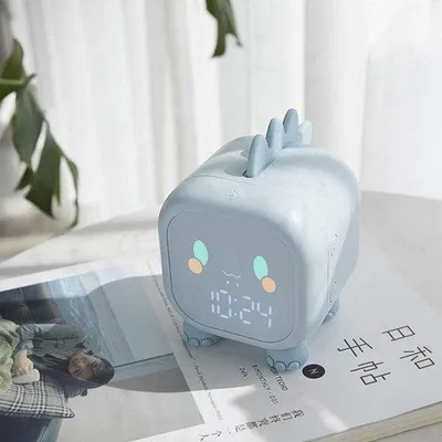 Image de Réveils numériques pour enfants avec veilleuse LED et fonction snooze - Bleu