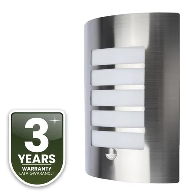 Produktbild von LUMILED Außenwandleuchte mit Bewegungsmelder Wandlampe Außenleuchte Wandleuchter Gartenleuchte Terrasse Fassade IP44 Silber Aluminium 230V E27 Fassung