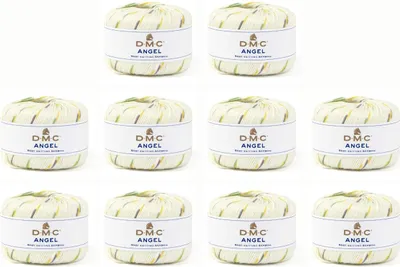 Image de 10 pelotes de DMC Angel – fil raffiné composé à 80 % de viscose et à 20 % de laine, 8101, (couleur 1330)