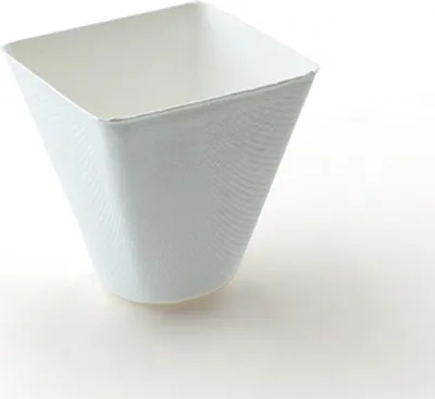 Produktbild von Dipschale aus Zuckerrohr in Weiss, konisch, 72 x 72 x h 72 mm (22cl), 40 Stück
