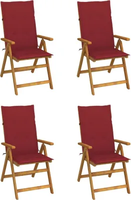 Obrázok produktu pre Záhradné sklápacie stoličky 4 ks s podložkami akáciový masív