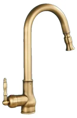 Immagine prodotto di Rubinetto da cucina, doccetta estraibile, monocomando, ottone antico