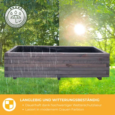 Produktbild von Pflanzkübel Kiefer - Grau Lasiert 100 x 40 cm Blumenkasten Blumenkübel Hochbeet