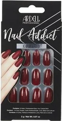 Obrázek produktu pro Ardell | 28 tipů - umělé nehty - |Red| - velikost L - tipy - lepidlo na nehty - víno - kompletní sada