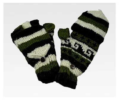 Produktbild von Gestrickte Fäustlinge aus Wolle mit Fleece-Futter