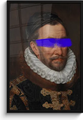 Produktbild von MuchoWow® MuchoWow® Gerahmtes Poster Wilhelm von Oranien - Adriaen Thomasz - Blau 60x90 cm - Poster mit zchwarzem Bilderrahmen - Kunst