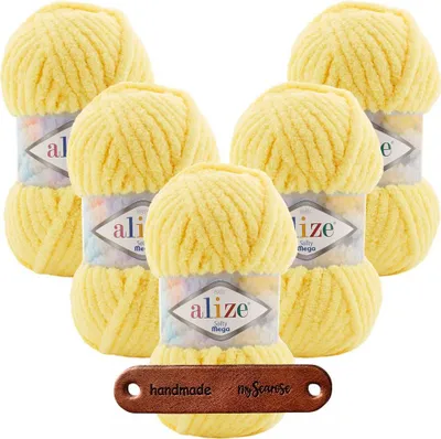 Produktbild von 5 x ALIZE Softy Mega 187 Lemon mit Label