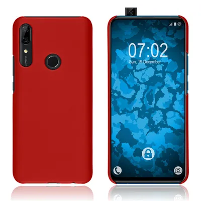 Produktbild von PhoneNatic Case kompatibel mit Huawei P Smart Z - Hülle rot gummiert Hard-case Cover