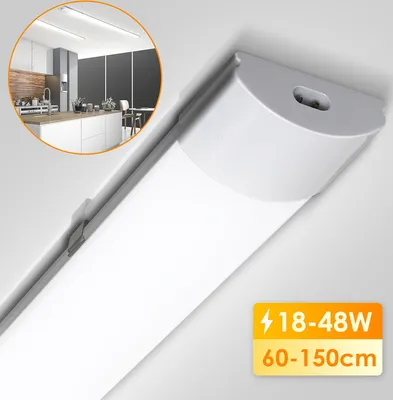 Produktbild von Fiqops LED Feuchtraumleuchte Werkstatt Deckenleuchte Neutralweiß Keller 150 cm
