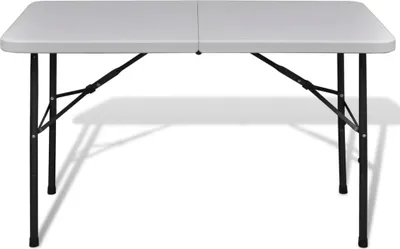 Obrázek produktu pro vidaXL Zahradní stůl skládací 122 cm HDPE bílý