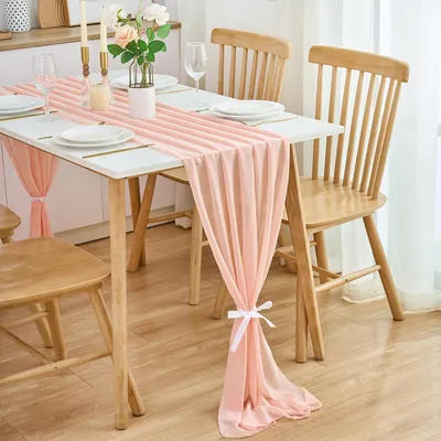 Imagen del producto de Mantel individual de gasa, 300x70 cm, lavable, ideal para bodas y celebraciones