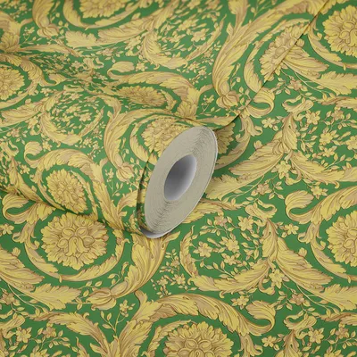 Zdjęcie produktu dla Złota, miedziana, zielona tapeta z włókniny VERSACE (1028452)