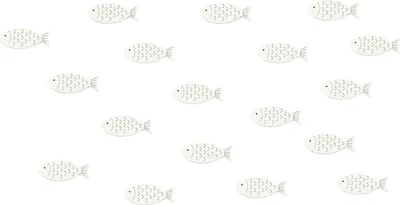 Produktbild von Oblique Unique 18 Holz Fische Streudeko Tischdeko Taufdeko Taufe Kommunion Konfirmation Firmung Deko - weiß