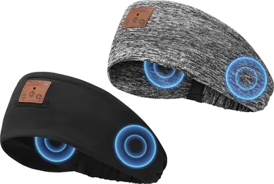Produktbild von 2er-Set kabelloses Sport-Stirnband mit Mikrofon, elastisch, integrierte Schlafmaske, HiFi Stereo, ideal für Training & Alltag