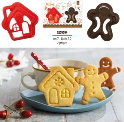 Produktbild von Ausstechform Weihnachtshaus und Lebkuchenmann 8cm