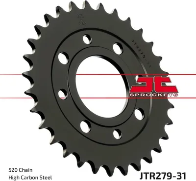 Produktbild von Kettenrad 31 Zähne Teilung 520 Typ JTR279 SCHWARZ für Honda CB 200 B / CMX 250 C Custom Rebel