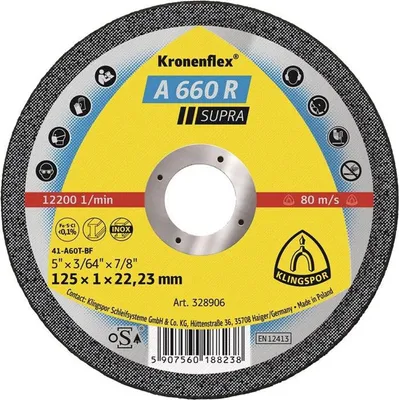 Produktbild von KLINGSPOR Trennscheibe A 660 R Supra Ø 115 x 1 mm gerade - 328905