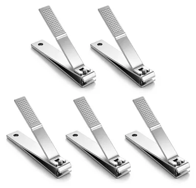 Image de Set de coupe-ongles en acier inoxydable, antidérapant, à lame droite, pour manucure et pédicure