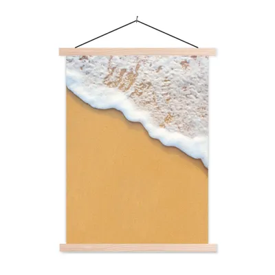Produktbild von MuchoWow® Textilposter Strand - Wasser - Meer - Tropisch - Sommer 60x80 cm mit holzfarbenen Rahmen - Wandbild
