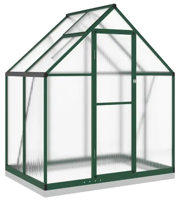 Image de vidaXL Serre avec cadre de fondation vert 169x114x202 cm Aluminimum