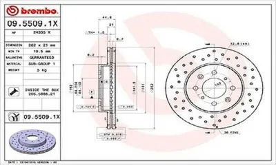 Zdjęcie produktu dla Tarcza hamulcowa BREMBO 09.5509.1X