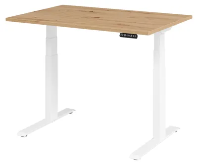Imagen del producto de Escritorio de pie y sentado XDBK12, 1200 x 800 x 640-1290 mm, roble claro/blanco