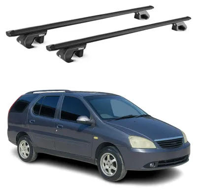 Productafbeelding van Draagrek, basisdrager voor Tata Indigo I Kombi 2002-2009, 90 kg, aluminium, zwart, AI-gegenereerde afbeelding