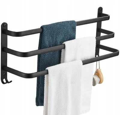 Produktbild von Arhatreya Handtuchhalter Schwarz Wandmontage 2 Arme