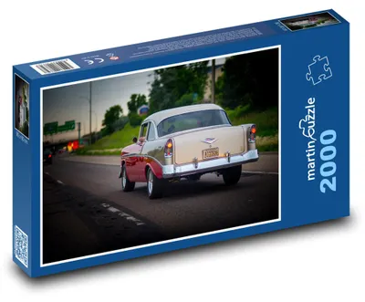 Obrázok produktu pre Puzzle 2000 Klasické Americké Auto na Ceste - martinpuzzle