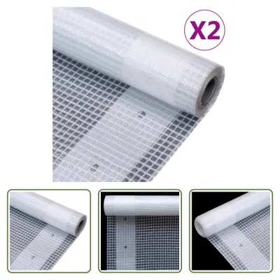 Produktbild von The Living Store Gitter-Abdeckplanen 2 Stk. 260 g/m² 3x10 m Weiß