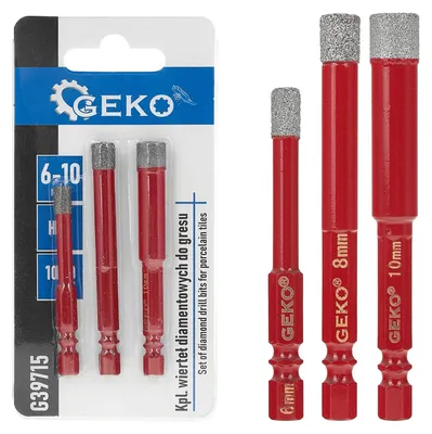 Obrázok produktu pre Sada diamantových vrtákov na keramické obklady, gres a dlažbu 6 - 10mm, 3ks