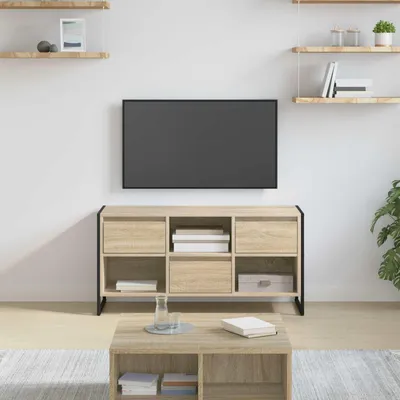 Image de Maison Exclusive - Meuble TV, dimensions 100 x 36 x 49,5 cm, en panneaux de particules imitation bois Sonoma