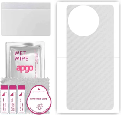 Produktbild von apgo Rückseite Schutzfolie, Skin, kompatibel mit Xiaomi Civi 4 Pro, Hinten Displayschutzfolie aus Vinylfolie, kratzfest, einfache Montage - Transparenter Kohlenstoff