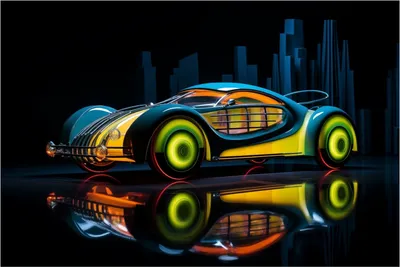 Produktbild von Wallario Wandbild aus Acryl, 90 x 60 cm, freischwebende Optik - Retrowave-Renner