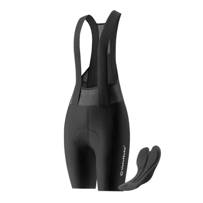 Produktbild von VeloNuts Radlerhose Damen mit Träger Gepolster Atmungsaktiv mit V-Taille Shaping-Effekt Bib Shorts Radsport Trägerhosen für MTB Schwarz EU Größe L