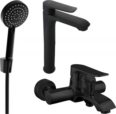 Produktbild von Mexen Pecos R75 Badewannenset, Schwarz - 72713R75-70