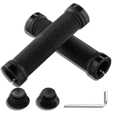 Produktbild von Fahrradgriffe MTB rutschfest mit Aluminium Lock für 22,2 mm Lenker Schwarz