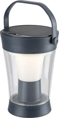Produktbild von Solarleuchte ANGERS LED 3W 4000K IP54 Kunststoff grau, transparent H:24cm Ø12cm dimmbar mit Schalter, Lichtsensor