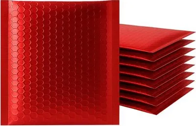 Obrázek produktu pro Obálky pro kurýrní služby, kovové, 165 x 165 mm, červené, 100 kusů
