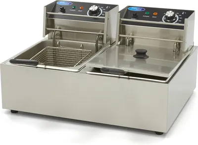 Immagine prodotto di Maxima - Friggitrice gastro - 2 x 6 l - 2 cestelli - Fino a 2,4 kg di patatine fritte