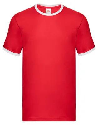 Produktbild von Fruit of the Loom - "Ringer" T-Shirt für Herren FK3029 (XL) (Rot/Weiß)