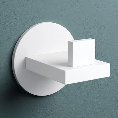Produktbild von Mai & Mai Kleiderhaken 1 Stück Wandgarderobe Wandhaken aus Edelstahl Garderobenleiste Garderobenhaken 6cm Matt weiß Stalo-08