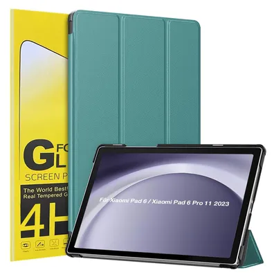 Produktbild von Schutzhülle + 2x 4H Displayfolie für Xiaomi Pad 6 / 6 Pro 11.0 Zoll Cover Case Schutz Tablet Farbe: Türkis