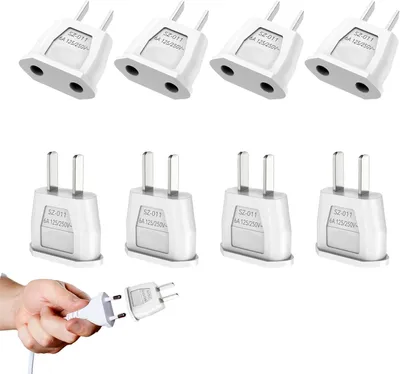 Produktbild von Adapter für Reisen von Europa nach USA – Set mit 8 Stück – Japanische Steckdosen – Reiseadapter – Universell für Reisen